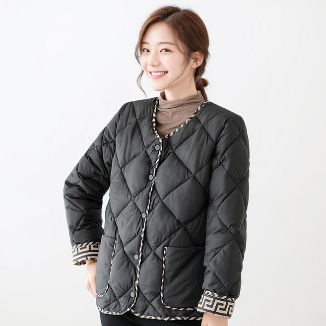 애띠앙 퀼팅 패딩 경량 누빔 조끼 자켓 점퍼