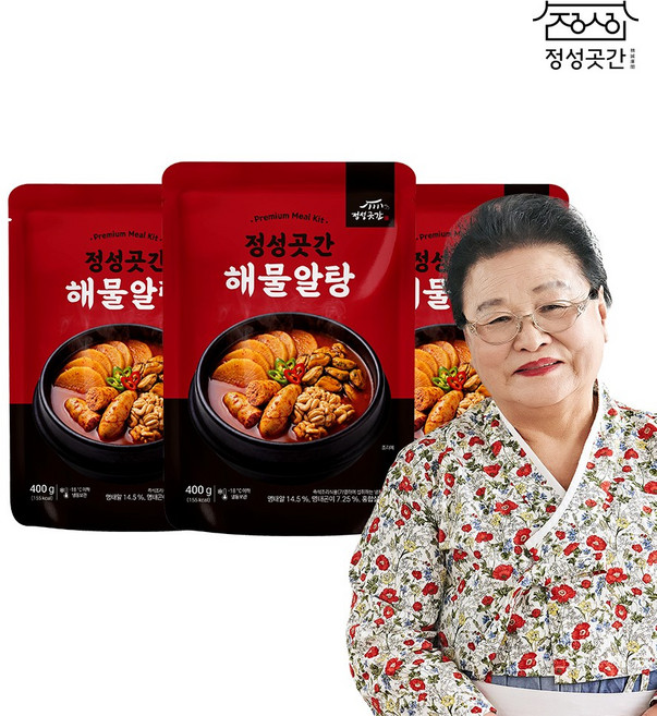 정성곳간 명인 강순의 해물알탕 400g 3팩, 없음, 3개