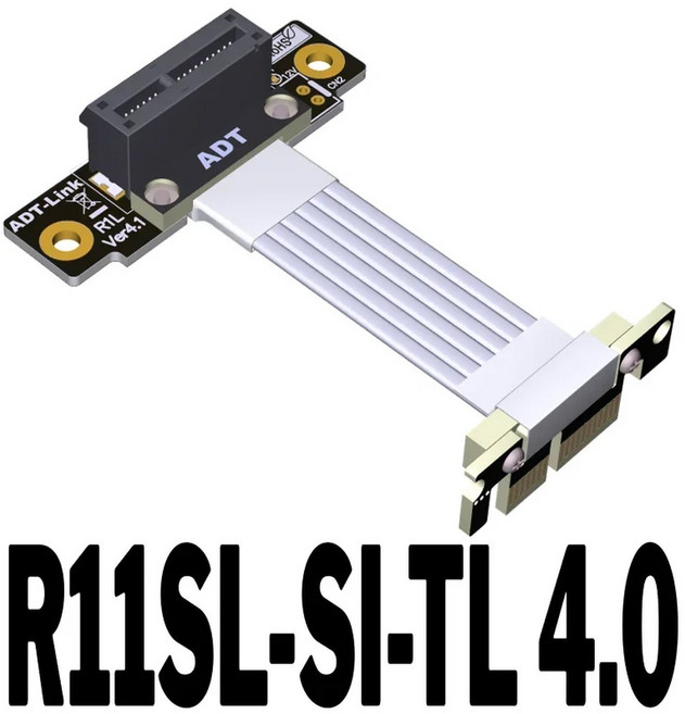 ADT PCI E 익스텐션 케이블 이중 직각 사운드 카드 무선 카드 슬롯 확장 2 0 3 4 0x, R11SL-TL-SI 4.0, 30cm, 1개