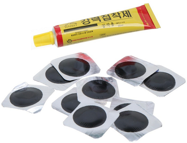 SMC 자전거 펑크수리 패치세트 30ml 타이어 튜브접착제 본드포함 마루니 패치