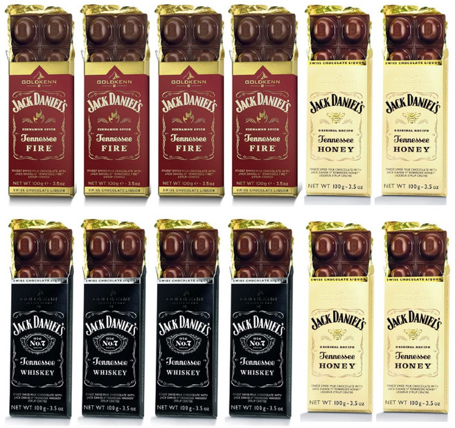 잭다니엘 테네시 블랙 허니 시나몬 밀크 초콜릿 3종 각4개 (100g x 12개), 100g