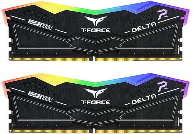 T-FORCE DELTA RGB DDR5 記憶體 炫彩燈效 高效散熱 Intel XMP3.0, 1套, CL30黑