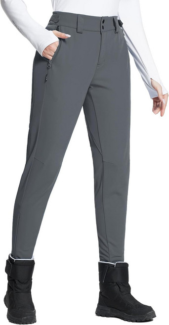 발레프 여성 플리스 안감 스노우 스키 팬츠 방수 방풍 소프트쉘 단열 슬림 보온 바지 지퍼 아래쪽 다리