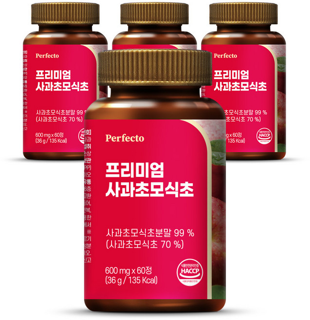 퍼펙토 프리미엄 사과초모식초, 60정, 4개