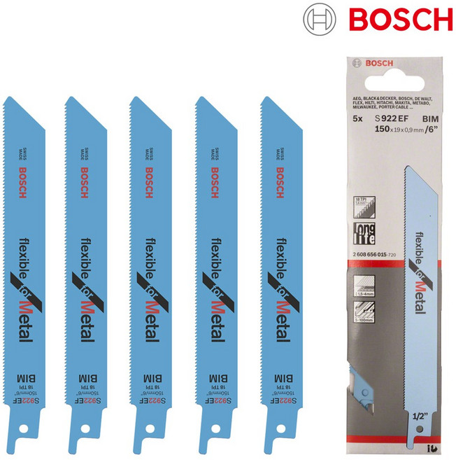 보쉬 컷소날 S922EF 150mm 1팩 5개 금속용 파이프 메탈 컷쏘
