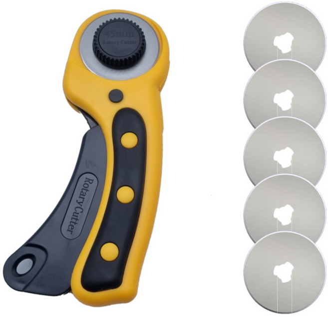 우주툴스 로터리 커터 원형 재단칼(칼날 5개 포함)