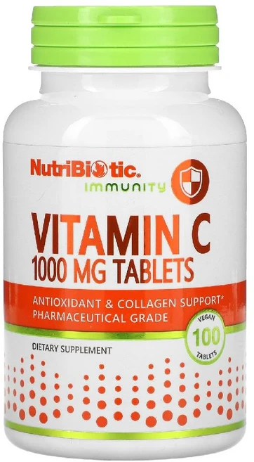 뉴트리바이오틱 이뮤니티 비타민C 1000mg 비건 정 100정, 1개 - 쿠팡