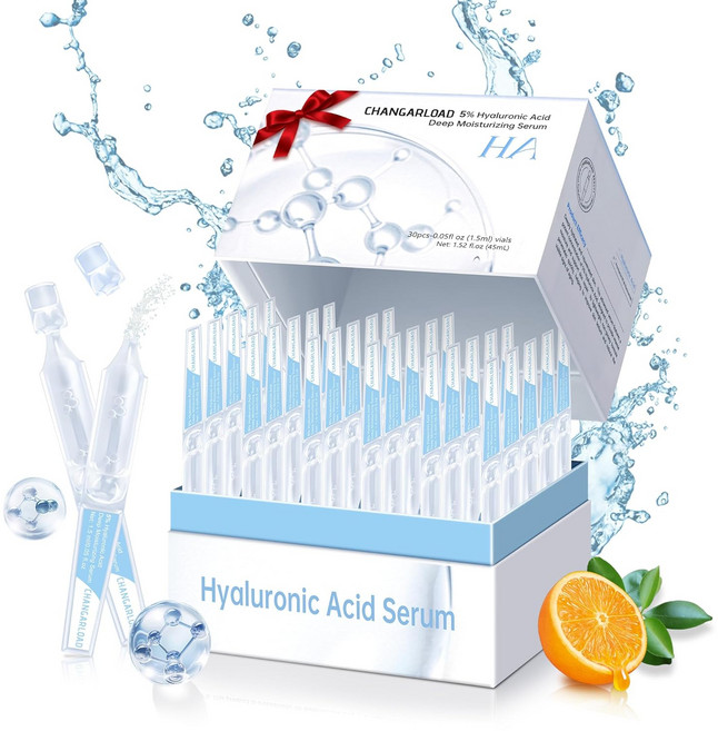 나이아신아마이드 콜라겐 줄기세포 웨이크 네이처 퍼펙션이 포함된 5% 울트라 하이드레이팅 세럼 바이알안티에이징딥 하이드레이팅셀액티베이션-1.5ml*30Pcs 히알루론산 포 페이스, 1_1 Fl Oz (Pack of, 1, 30