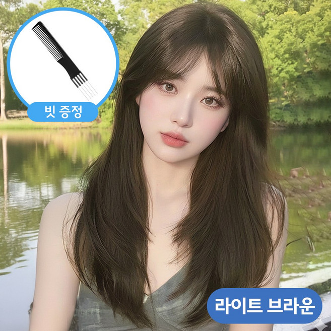 [MSMULTIVERSE] 연예인들이 사용하는 제품 여자 레이어드컷 허쉬 C컬 볼륨 똑딱이 헤어 피스 붙임머리 익스텐션 60cm + 사은품, 1개, 라이트 브라운