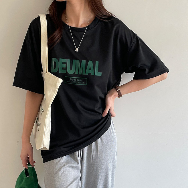 드마엘 여성 맨투맨 티셔츠 (3color) 데일리 반팔 맨투맨