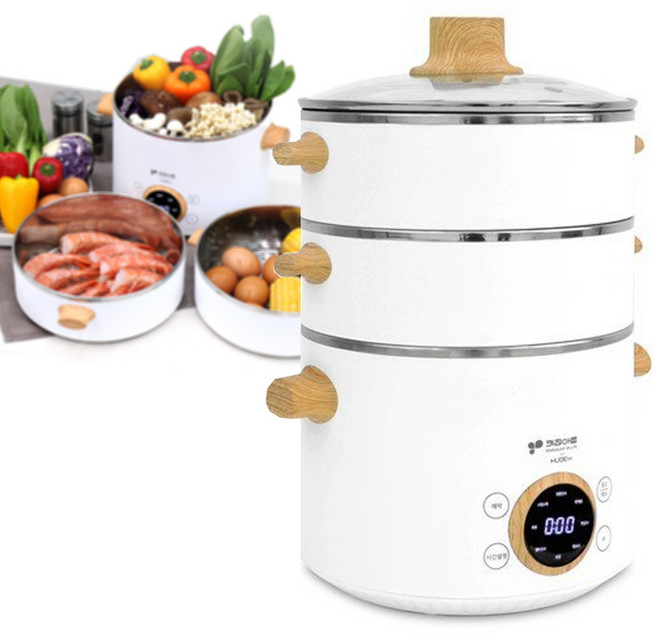 멀티 전기쿠커 전기찜기 3단분리세척, 키친아트2535 멀티 전기쿠커 전기찜기 3단분리세척, 상세페이지 참조