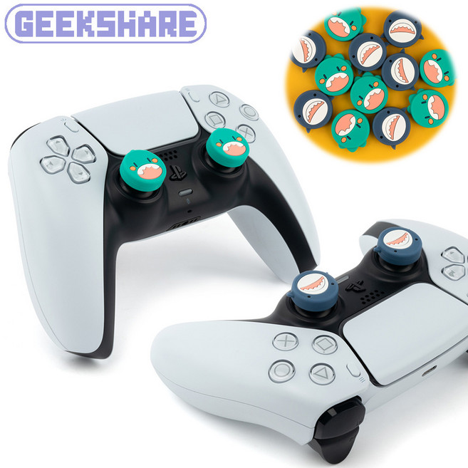 긱쉐어 컨트롤러 캐릭터 스틱 커버 PS 플스 4 5 세대 듀얼 쇼크 센스 엑박 패드 XBOX 프로콘 캡, 긱쉐어 캐릭터 스틱커버(PS/XBOX), 아기 상어&공룡(PS/XBOX), 1개