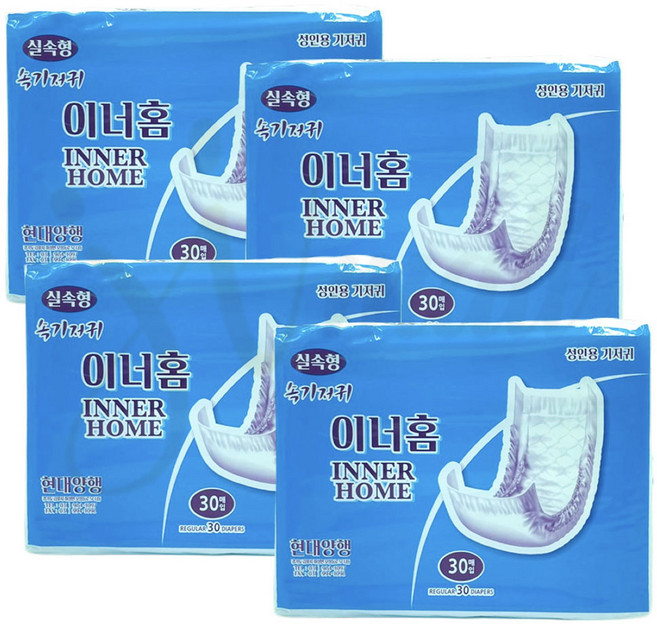 이너홈 속기저귀 일자형 기저귀 실속형패드 산모용 성인용 요양원, 30개입, 4개
