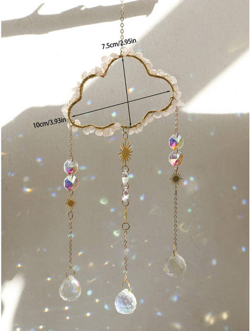 윈드차임 풍경종 풍경 정원용 도어벨 전원주택소품 집들이선물 실버 인테리어소품 차임 구름 선캐처 벽걸이 크리스탈 윈드 레인보우 메이커 라이트 캐처 자동차 액세서리 크리스마스 홈 장식, 3)TK130-MS8066