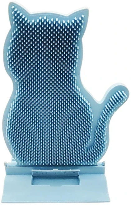 애완 동물 고양이 브러시 마사지 빗 Catnip 부드러운 자기 Groomer 문질러 얼굴 간지럼 손질 도구, 01 파란