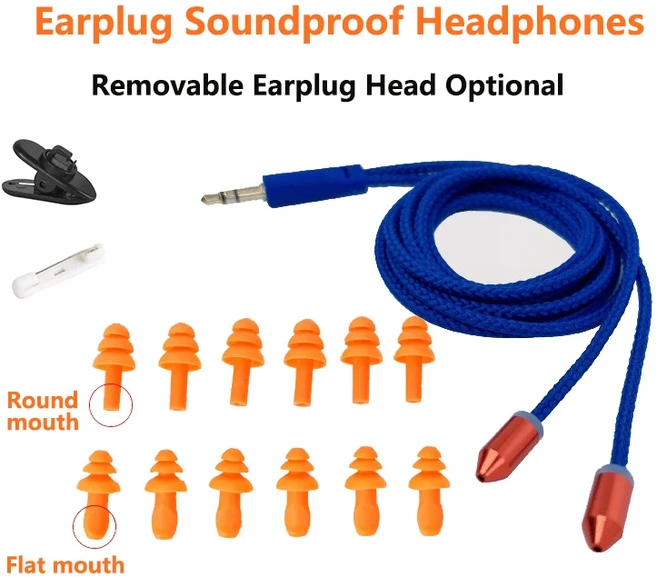 노동 보호 소음 감소 이어폰 탈착식 귀마개 헤드 작업 건설 현장 생산 라인 시끄러운 장소 가능, 01 80cm Removable, 01 80cm Removable