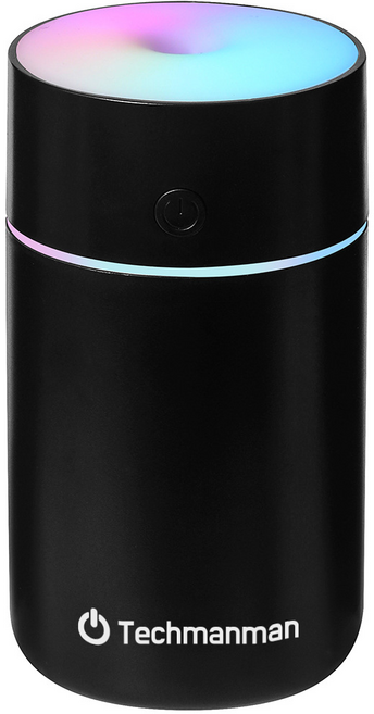 테크만만 무선 차량용 C타입 충전식 저소음 미니 가습기, 블랙