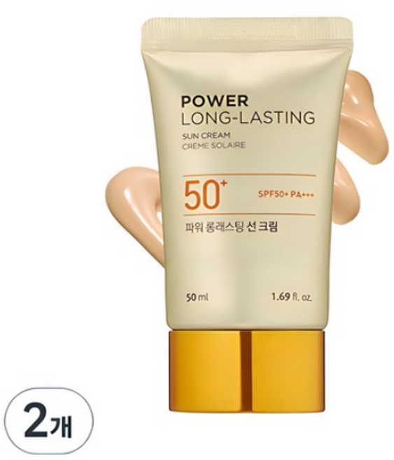 더페이스샵 파워 롱래스팅 선크림 2개세트 (50ml+50ml) (SPF50+ PA+++), 50ml, 2개