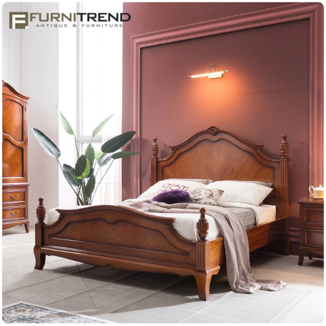 퍼니트랜드 엔틱가구 브레드 럭셔리 엔틱 킹침대(K) 프레임, 브라운
