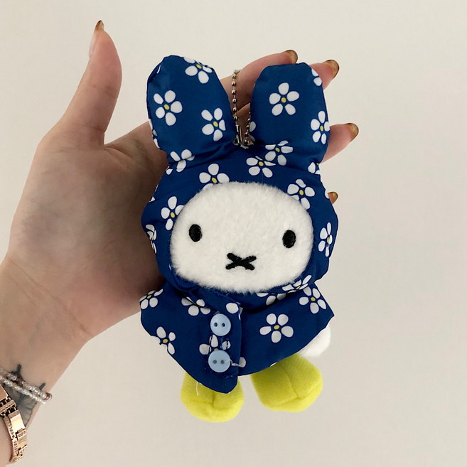 미피 우비 키링 인형 키링 가방고리, 1개, 블루