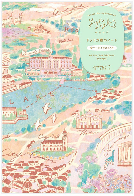 미도리 유루로그 노트 도트 B6 80매, 트래블앤호텔, 1개