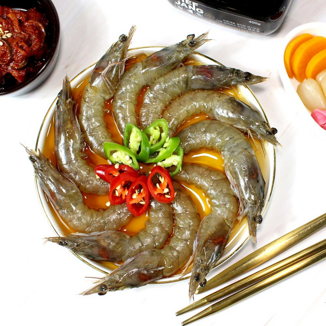 [셰프장] 짜지않은 껍질 깐 간장 새우장 250g/400g/500g (16미 내외) 쉐프장, 1개, 500L, 500g(실속형 16마리내외), 오리지널