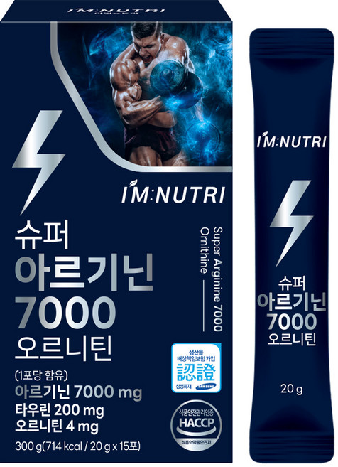 아임뉴트리 슈퍼 아르기닌 7000 오르니틴 레몬맛 액상스틱, 1개, 300ml
