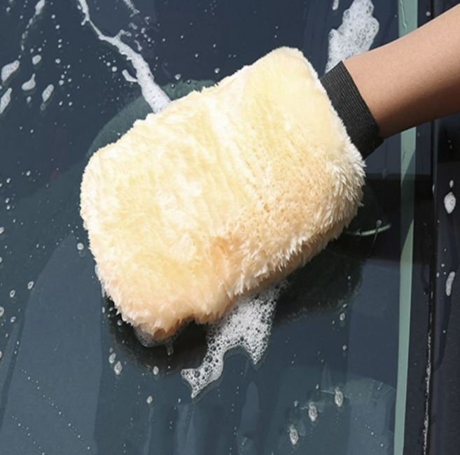 스터디툴즈 자동차 세차 양면 양모 워시미트 장갑 타올, 1개
