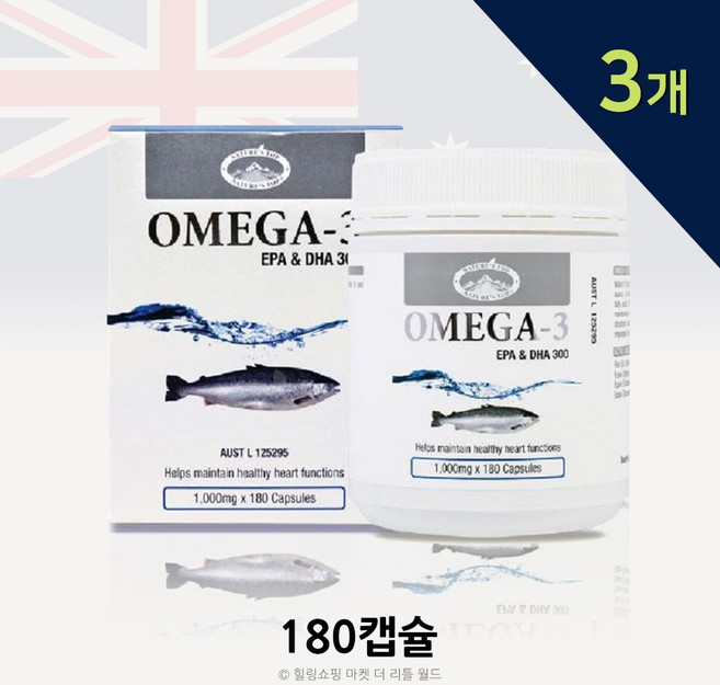 네이쳐스 탑(NATURE'S TOP) 오메가3 1000mg 180캡슐X3개묶음_국내배송, 1세트