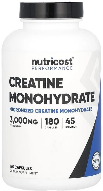 뉴트리코스트 퍼포먼스 크레아틴 모노하이드레이트 Nutricost Performance Creatine Monohydrate 180정, 1개 - 쿠팡