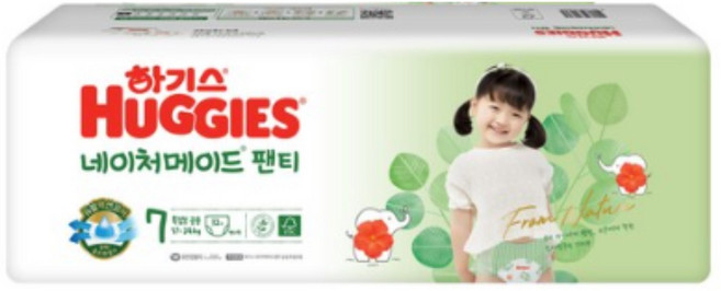하기스 2024 네이처메이드 팬티형 기저귀 남여공용, 7단계, 192매