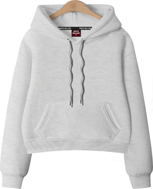 몰토벨리노 [ANSANGSA] 따뜻한 기모 무지 여성 semi크롭 루즈핏 후드 티셔츠