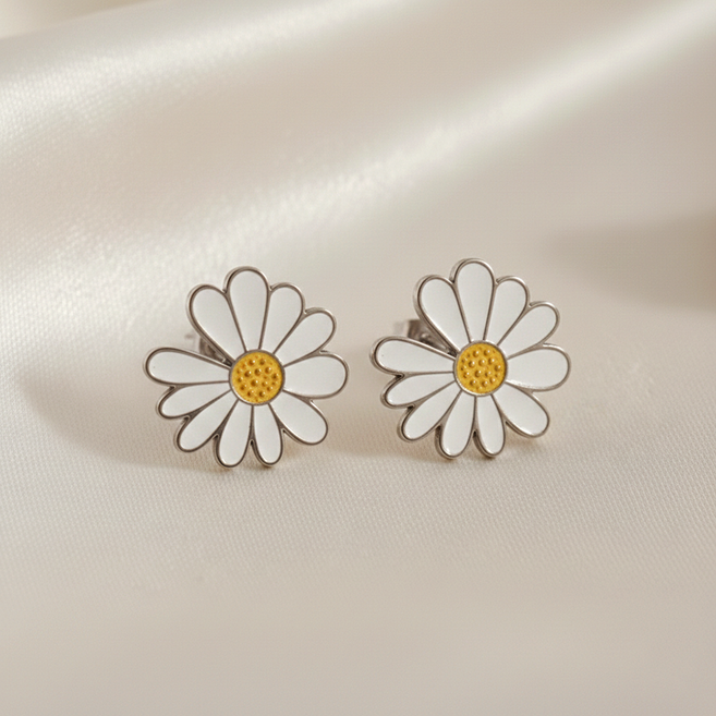 아킨다 써지컬스틸 데이지 귀걸이 플라워 꽃잎