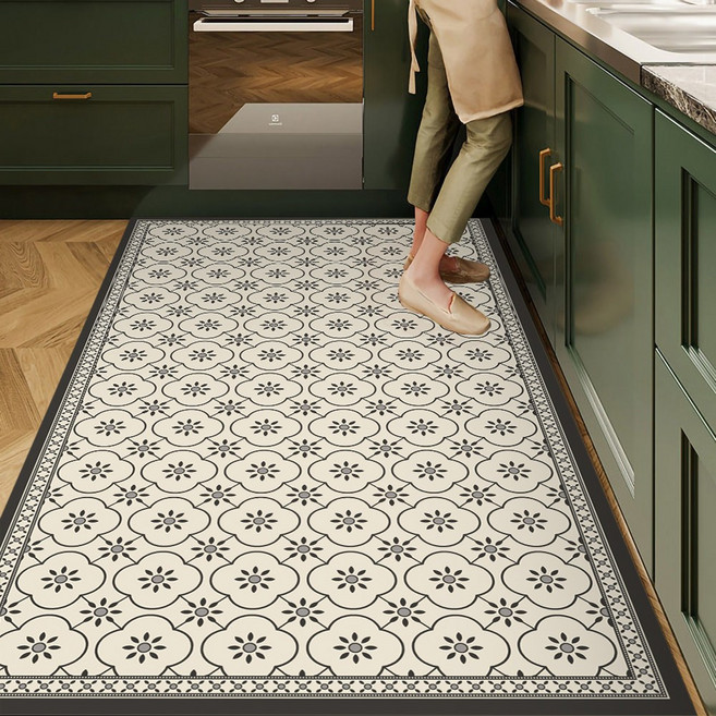 GHKO 쿠션 주방매트 싱크대 방수 PVC 주방매트기름방지 미끄럼방지 싱크대 방수 바닥매트 미끄럼방지 싱크대매트 다용도 커팅 가능 매트, CJ07, 1개