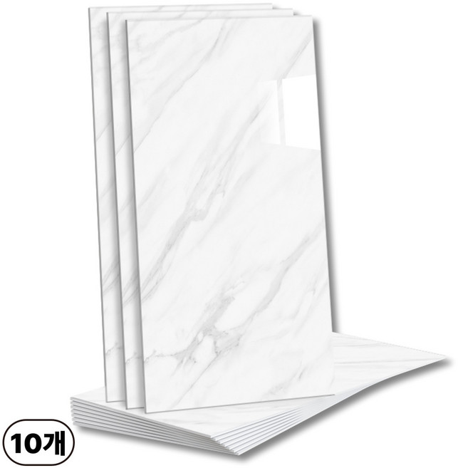 에이제이케이 붙이는 벽지 초대형 40x80cm 접착식 폼블럭 데코 타일 대리석 타일시트지, 비앙코 화이트, 10개