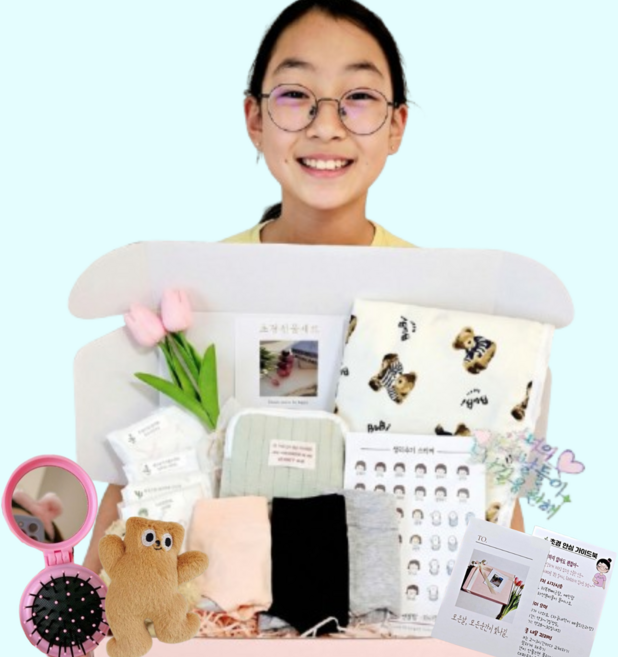 리나감성 딸 첫생리선물 C 초경선물 세트 생리팬티 첫월경 주니어 초등 위생팬티 선물박스 방수패드 축하선물