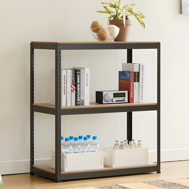 트레벨 컴팩트 앵글 선반, 다크그레이, 3단