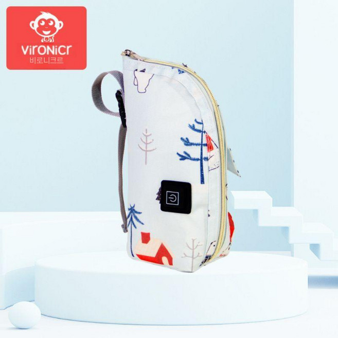 USB 병 단열 가방 단열재 야외 온도 난방 따뜻한 우유 젖병 가열형 보온 파우치, E. 폴라베어