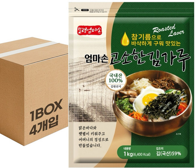 보령 엄마손 고소한 김가루, 4개, 1kg