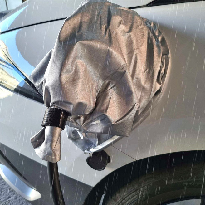 미소라인 전기차 충전기 커버 레인 방수 감전 차단 화재 안전 덮개 가리개, 충전기커버(회색), 1개