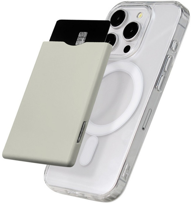 아이엠스튜디오 맥세이프 자동 팝업 하드 카드지갑 휴대폰 카드 슬롯, 1개, 크림