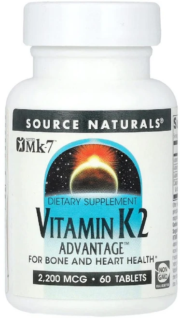 소스내추럴스 비타민K2 어드밴티지 Vitamin K2 Advantage 2200mcg 60정, 1개 - 쿠팡