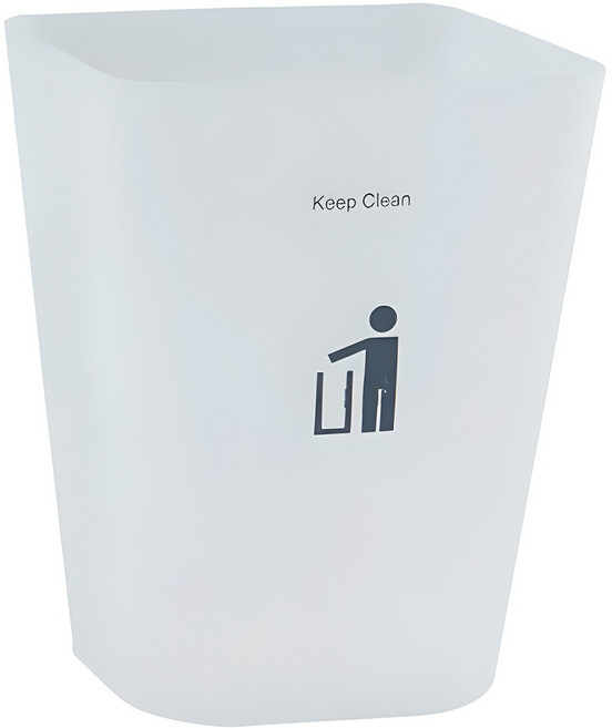 마메 유로피안 휴지통 11.8L, 투명 화이트