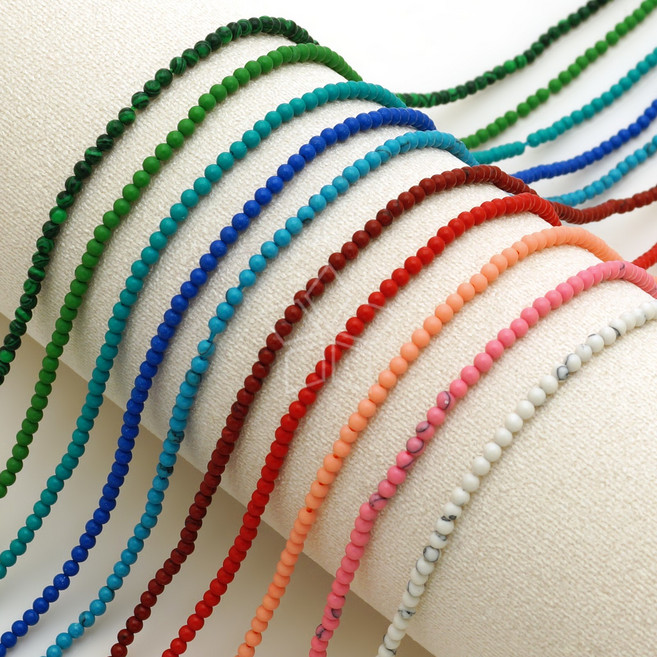 [엔비즈] 컬러송석 하울라이트 라운드 2mm 원석 비즈 만들기재료