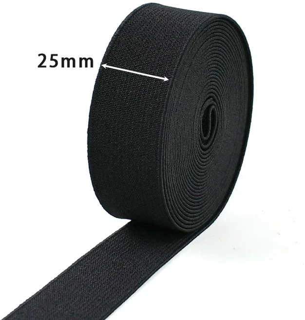 5/10 미터 25mm 반사 폴리 에스터 웨빙 나일론 배낭 스트랩 벨트 테이프 애완 동물 밴드 바인딩 DIY 봉제, 04 Black, 01 10Meters