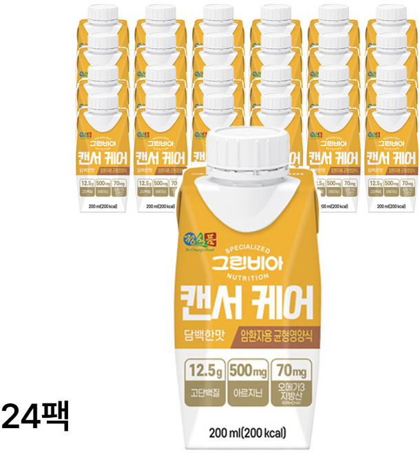 그린비아 캔서케어 담백한맛 균형영양식, 200ml, 24개