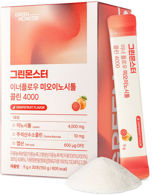 그린몬스터 이너플로우 미오이노시톨 콜린 4000, 1개, 30포