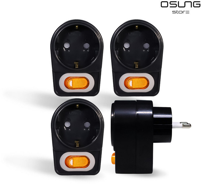 국산 절전 L자 1구 블랙 멀티탭 콘센트 어댑터, 4개, 검정, 5cm