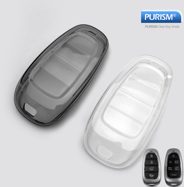 카슬라 퓨어리즘 투명 스마트키 키케이스 키홀더 [현대호환], HD_04, 클리어 블랙