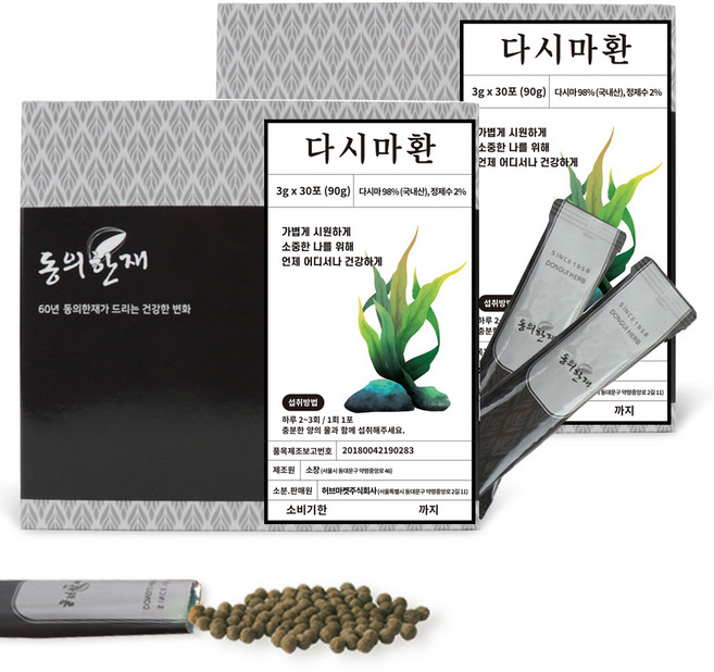 동의한재 완도 저염 다시마환 스틱, 90g, 2박스